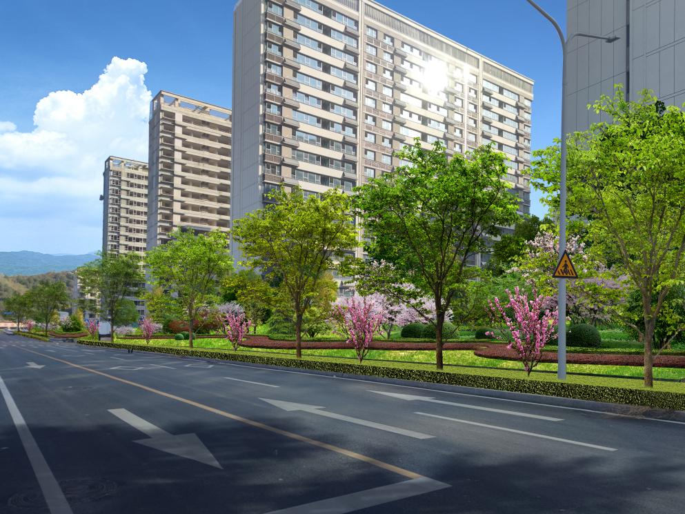 岳而纵二路、北五路、北六路蹊径绿化设计